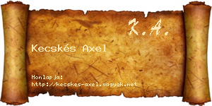 Kecskés Axel névjegykártya