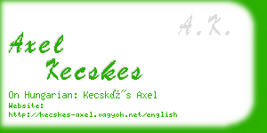 axel kecskes business card